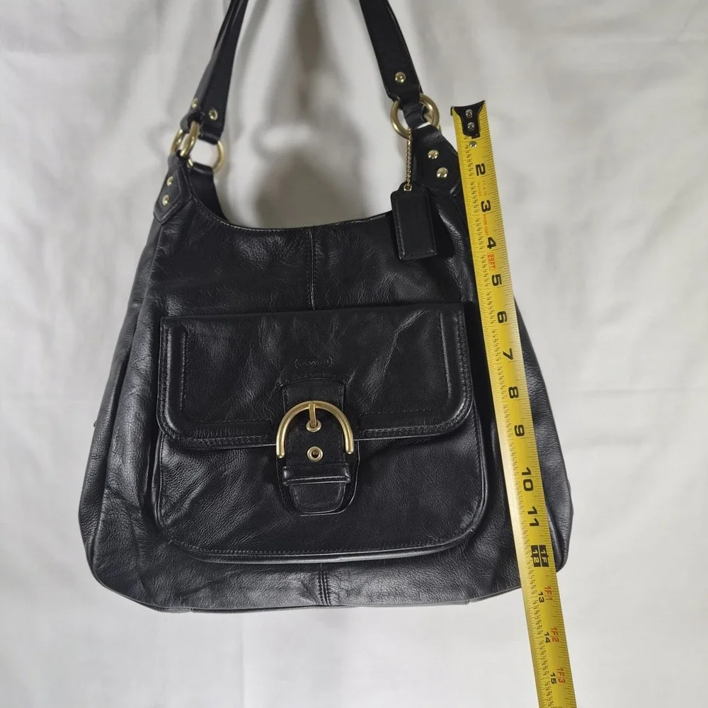 Y2k Coach Campbell F24686 Black Leather Hobo Shoulder Bag Purse Handbag